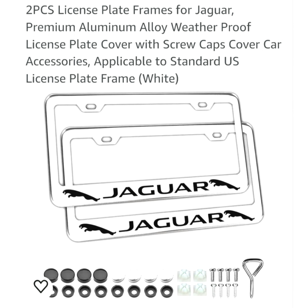 2 JAGUAR LICENSE PLATE FRAMES 2pack